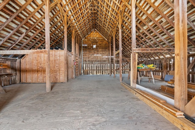 interior space with vaulted ceiling