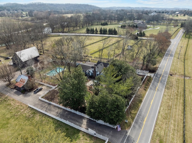 bird's eye view featuring a rural view