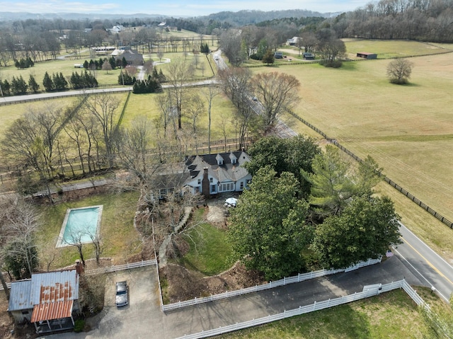 bird's eye view featuring a rural view