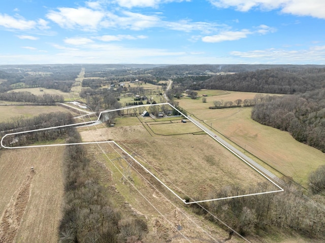 aerial view with a rural view