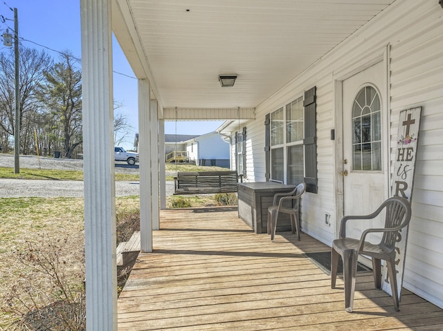104 Allen St, Alexandria, TN 37012 - wooden deck with covered porch
