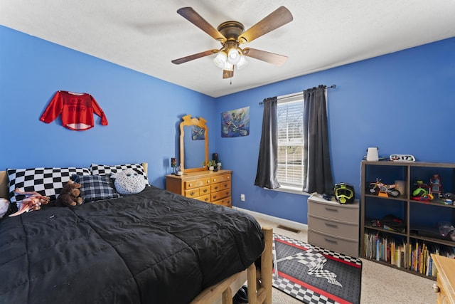 104 Allen St, Alexandria, TN 37012 - bedroom with a ceiling fan, carpet, visible vents, and baseboards