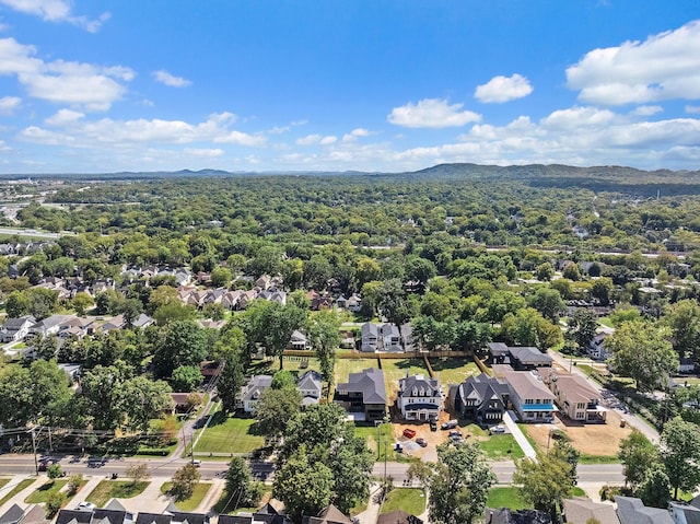 aerial view with a residential view and a mountain view