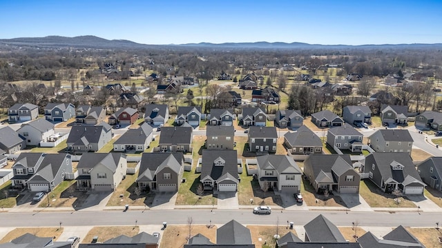 aerial view with a residential view and a mountain view