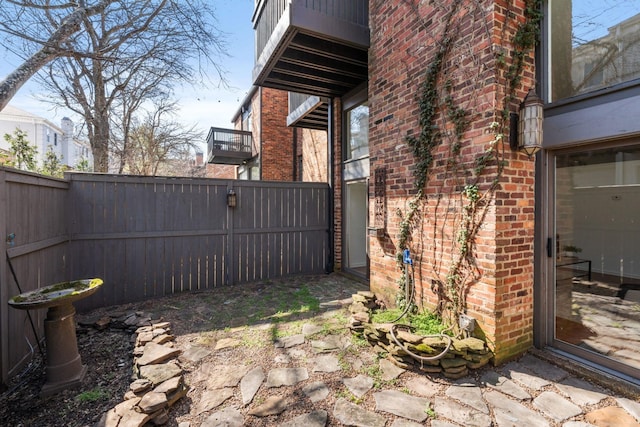 view of yard featuring fence