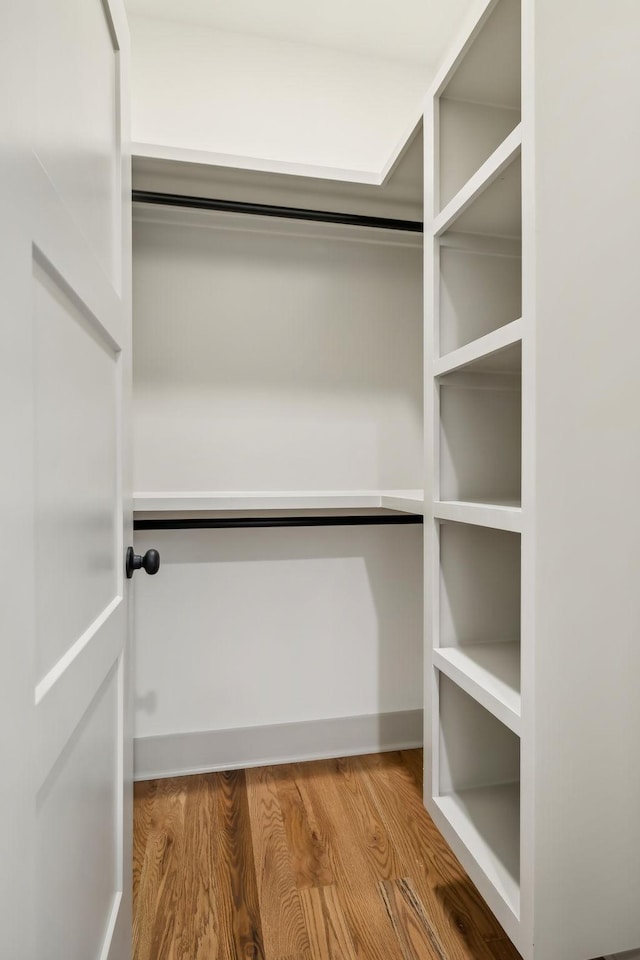 spacious closet featuring wood finished floors