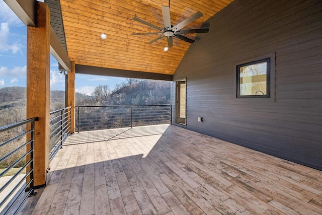 deck featuring ceiling fan