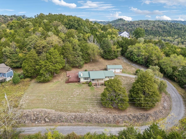 bird's eye view with a forest view