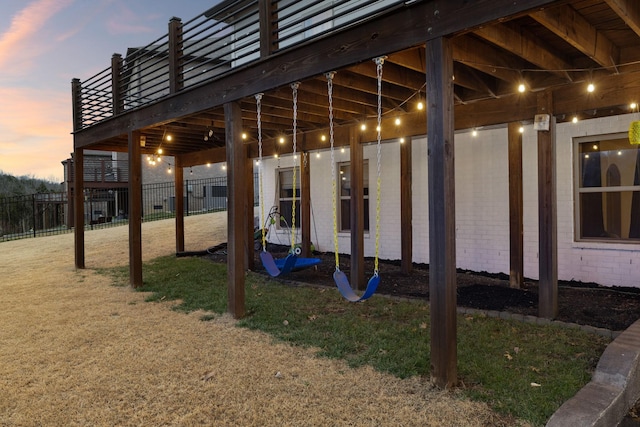 exterior space featuring fence