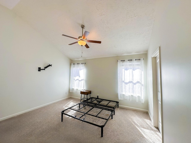 sitting room featuring carpet floors, a textured ceiling, and a wealth of natural light