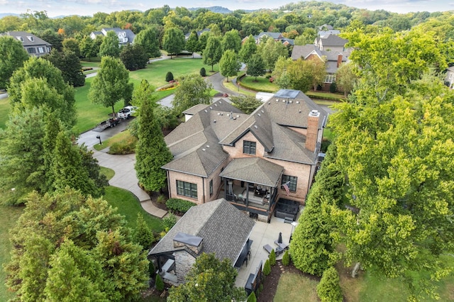 drone / aerial view with a residential view