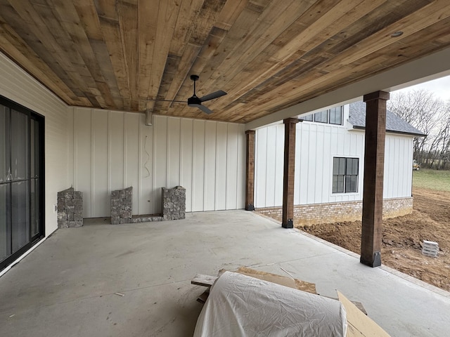 view of patio / terrace featuring a ceiling fan