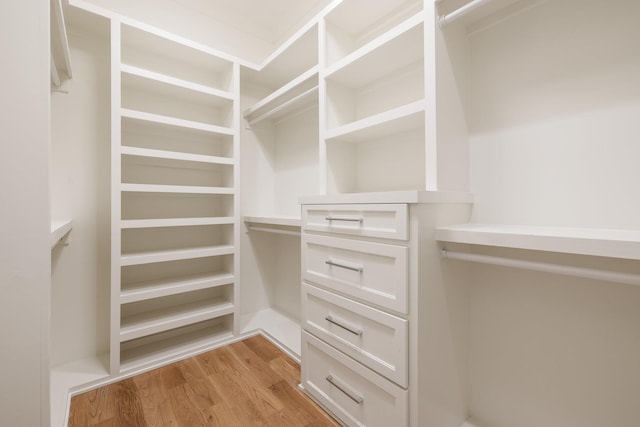 spacious closet with light wood-style floors