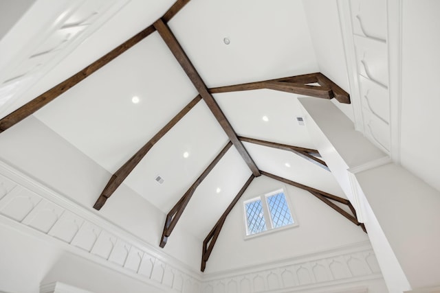 details with beam ceiling