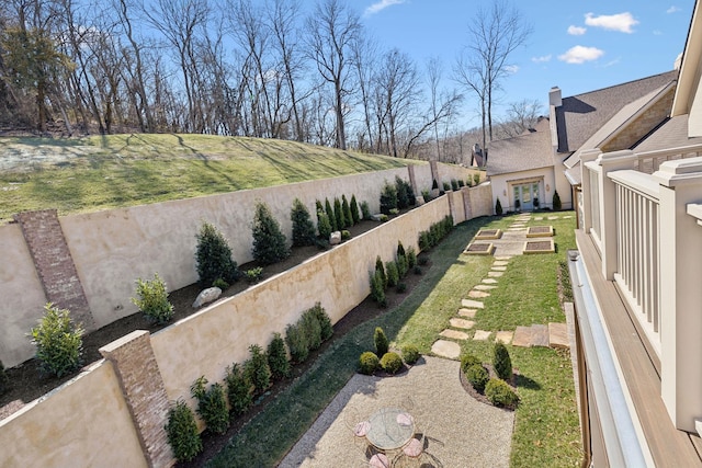 view of yard with fence