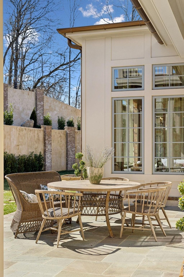 view of patio with outdoor dining area