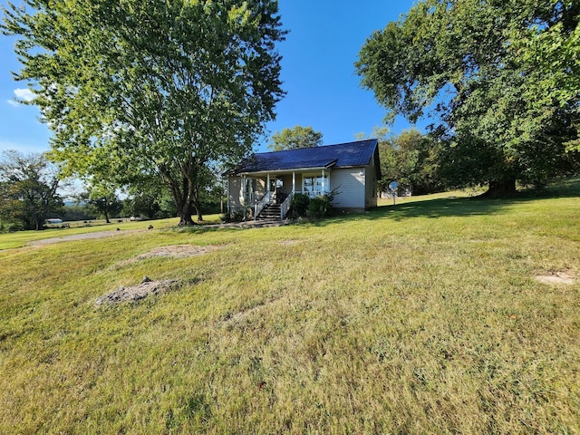 view of yard with a porch