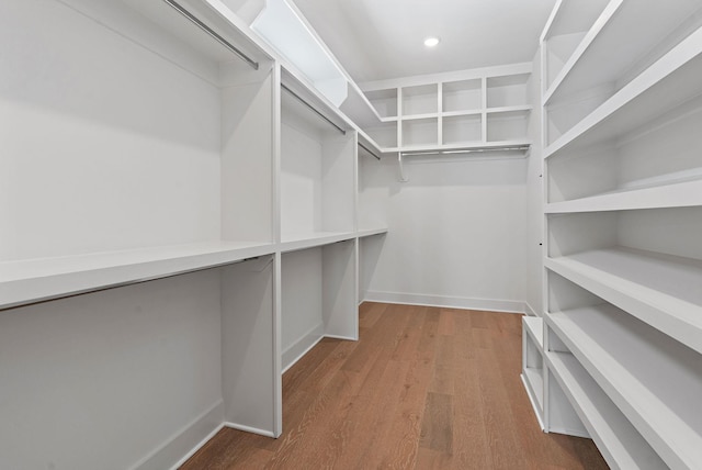 spacious closet with wood finished floors