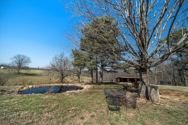 view of yard with an outbuilding