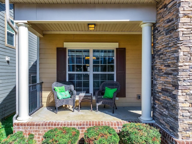 view of patio with a porch