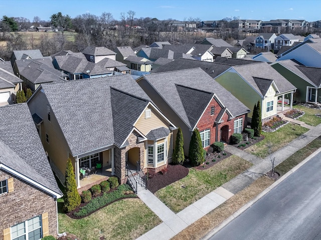 aerial view with a residential view