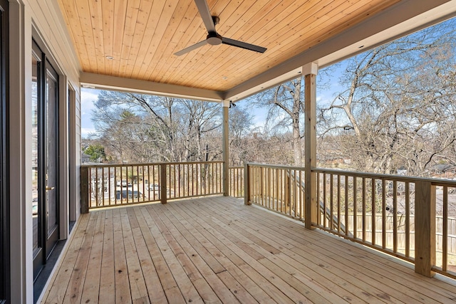 deck featuring ceiling fan