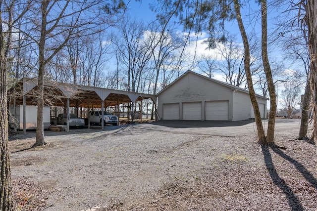 exterior space featuring a carport