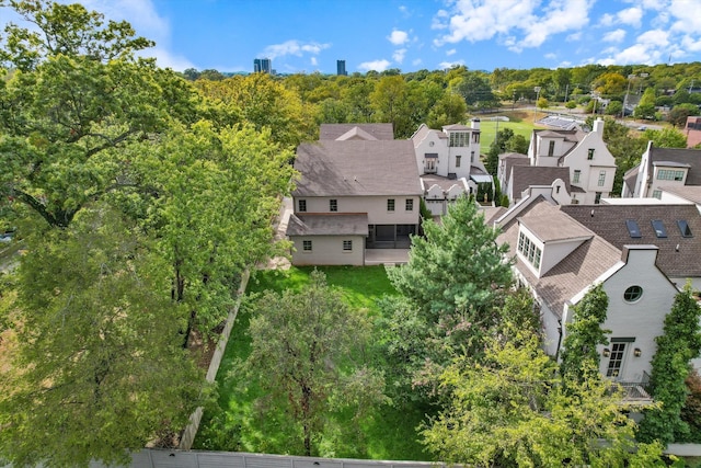 drone / aerial view with a residential view