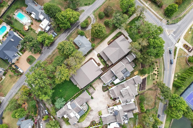 drone / aerial view with a residential view