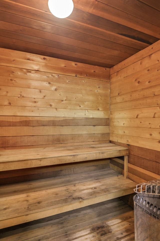 view of sauna