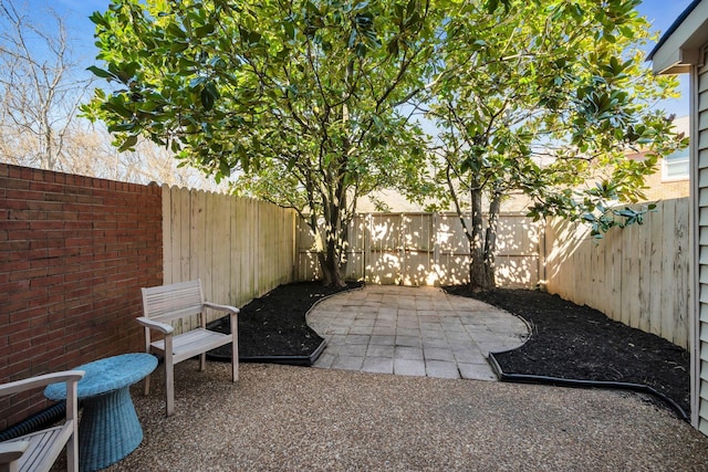 view of patio featuring a fenced backyard