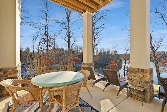 view of patio featuring outdoor dining space