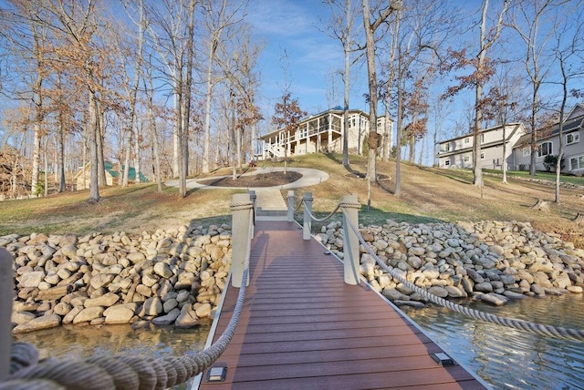 view of dock area