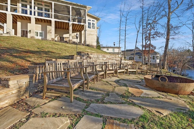 view of home's community featuring a lawn