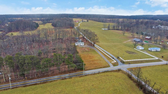 bird's eye view with a rural view