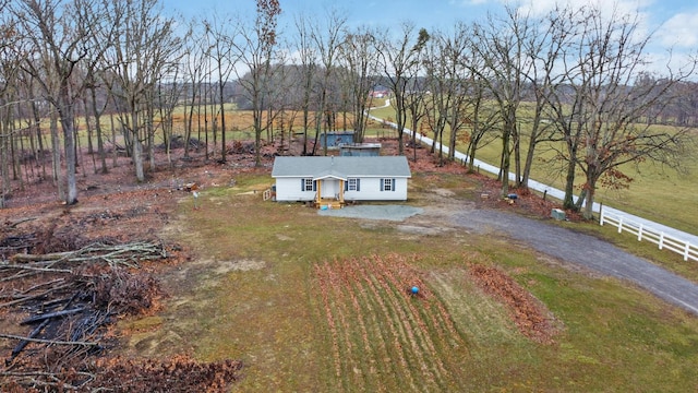 bird's eye view featuring a rural view