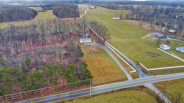 aerial view with a rural view