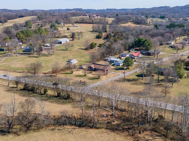 drone / aerial view with a rural view