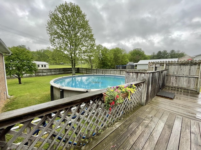 1669 Cornersville Hwy, Lewisburg, TN 37091 - view of pool with a fenced in pool, a lawn, a fenced backyard, and a deck