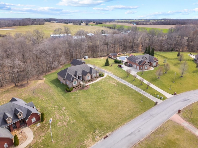 drone / aerial view featuring a rural view