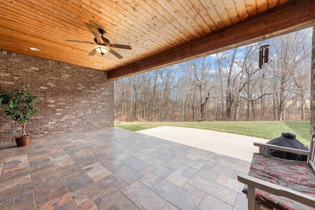 view of patio / terrace featuring a ceiling fan