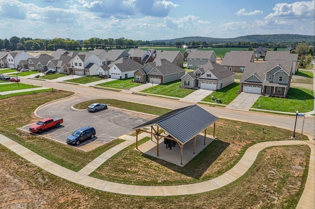 aerial view with a residential view