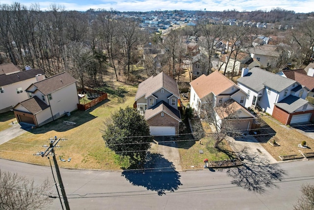 bird's eye view with a residential view