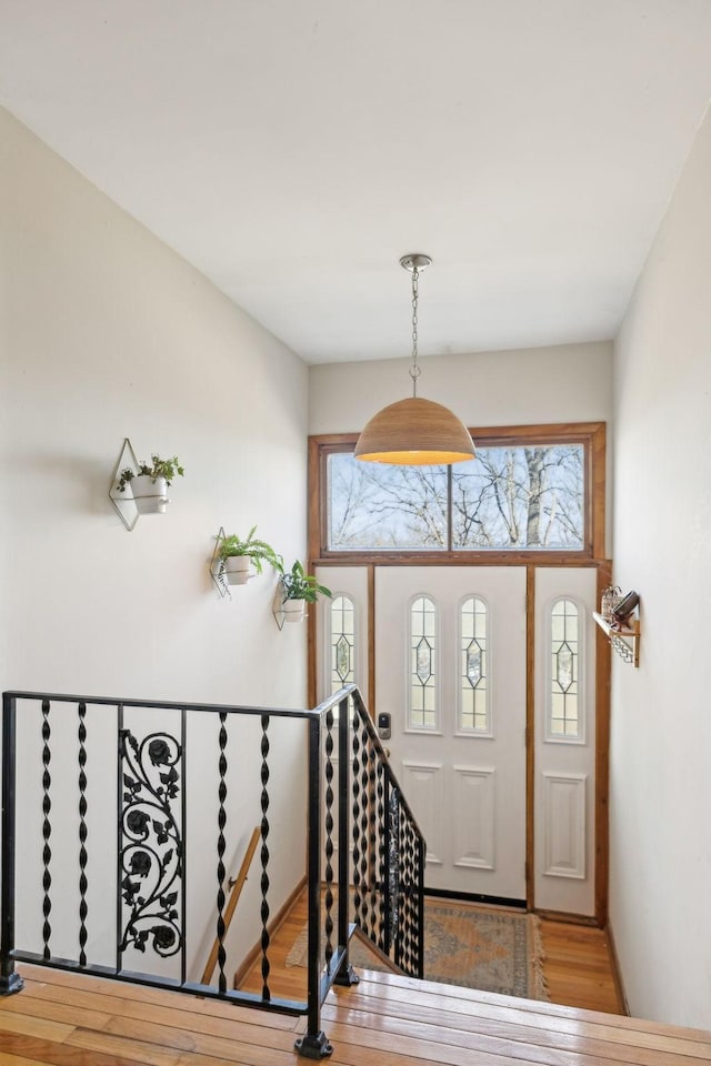 entryway featuring hardwood / wood-style flooring