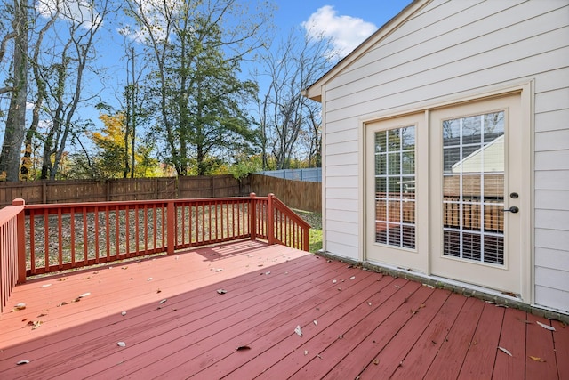 deck featuring a fenced backyard