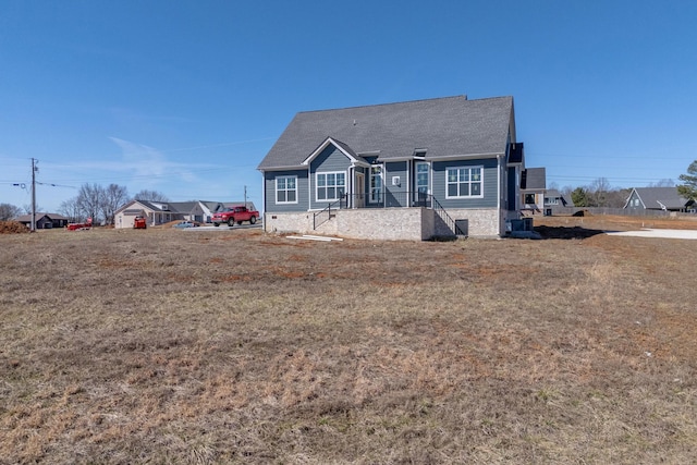 view of front of home featuring crawl space