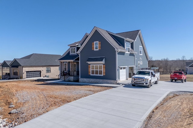 view of front facade with a garage