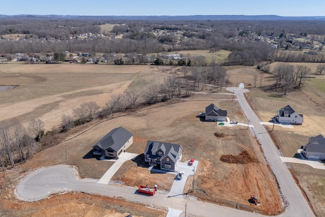 aerial view featuring a rural view