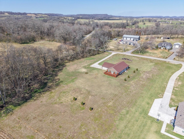 drone / aerial view featuring a rural view