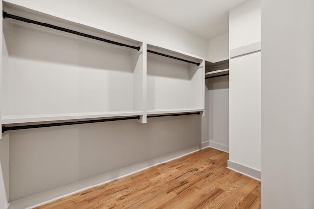 spacious closet featuring light wood-type flooring